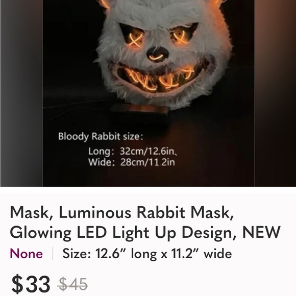 Light-Up Bunny Mask Costume for Kids - Picture 2 of 2
